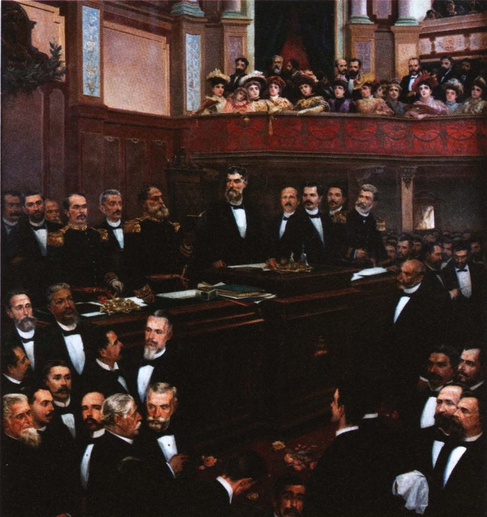 маршал Деодору да Фонсека в момент принесения им конституционной присяги